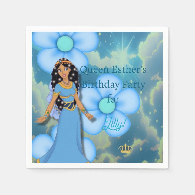 Queen Esther's Royalty Birthday Napkins (Front)