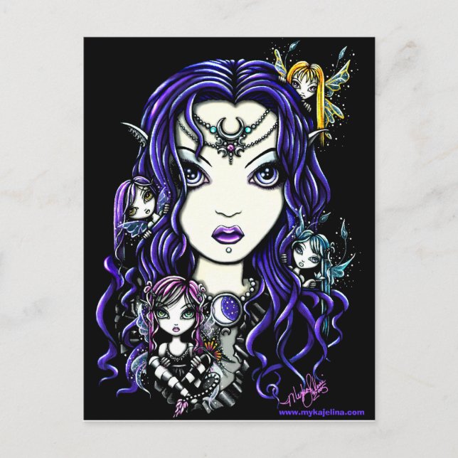 Queen Fae Dark Faery Goddess postcard (Front)