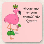Queen Flamingo Cork Coaster at Zazzle