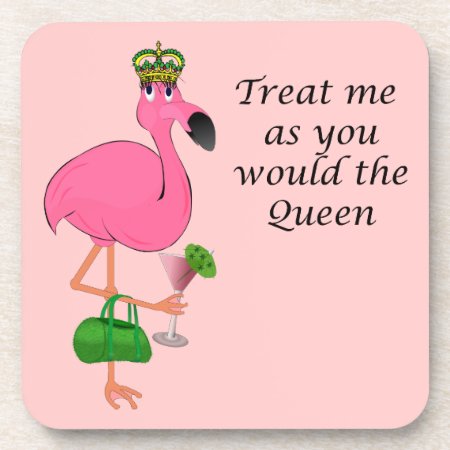 Queen Flamingo Cork Coaster