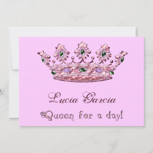 Queen for a Day Quinceanera Invitation