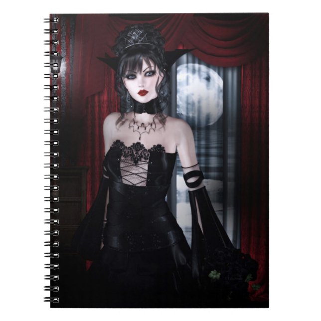 Queen for Eternity Vampire Gothic Girls Art Notebook (Front)