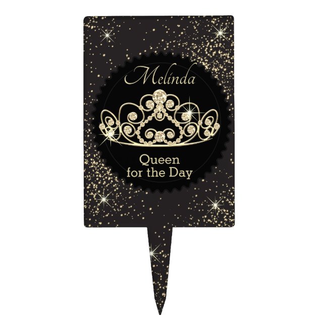 Queen for the Day - Birthday Cake Topper (Front)