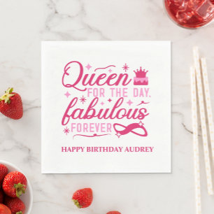 Queen For the Day Personalized Birthday Napkins