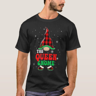 Queen Gnome Buffalo Plaid Matching Family Christma T-Shirt