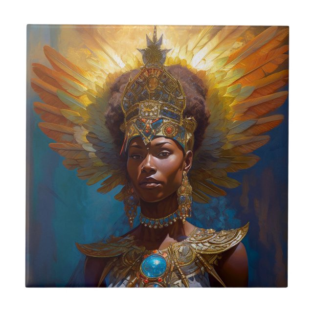 Queen Goddess Fantasy Art Ceramic Tile (Front)