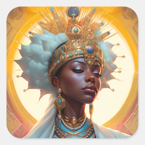 Queen Goddess Fantasy Art Square Sticker