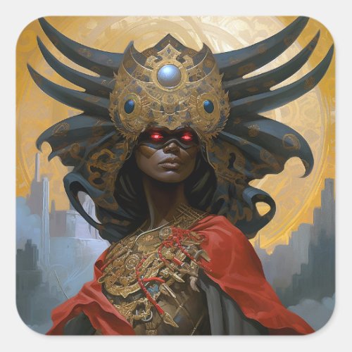 Queen Goddess Fantasy Art Square Sticker