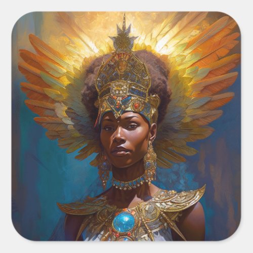 Queen Goddess Fantasy Art Square Sticker