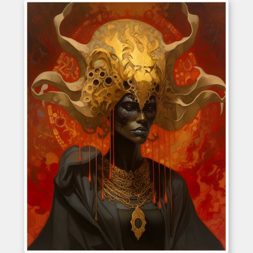 Queen Goddess Fantasy Art Sticker