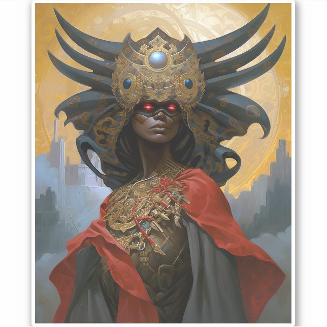 Queen Goddess Fantasy Art Sticker (Front)