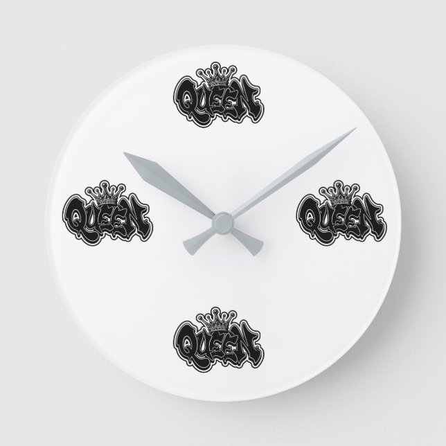 Queen Graffiti Design Round Clock (Front)