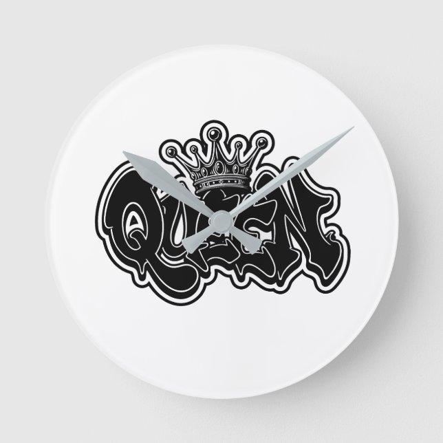 Queen Graffiti Design Round Clock (Front)