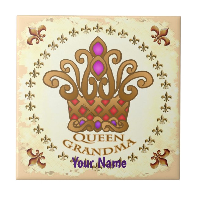 Queen Grandma  Ceramic Tile (Front)