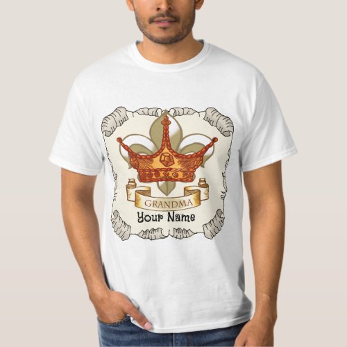 Queen Grandma Crown custom name T_Shirt