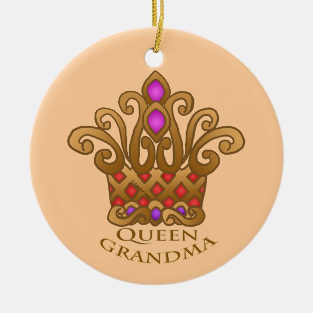 Queen Grandma custom  Ceramic Ornament (Front)