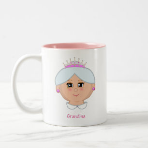 Queen Grandma with Editable Text  & Heart Two-Tone Coffee Mug
