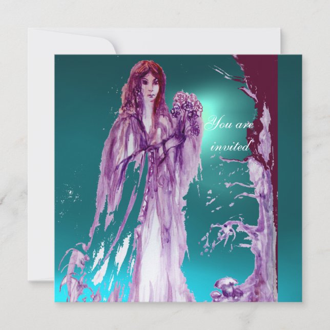 QUEEN GUINEVERE Aqua Blue,Teal Invitation (Front)