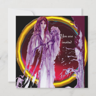 QUEEN GUINEVERE gem burgundy Invitation