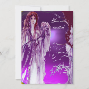 QUEEN GUINEVERE purple fuchsia red white Invitation