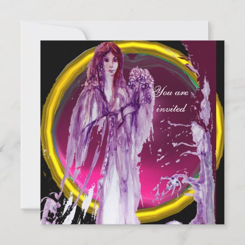 QUEEN GUINEVERE purple white yellow black Invitation