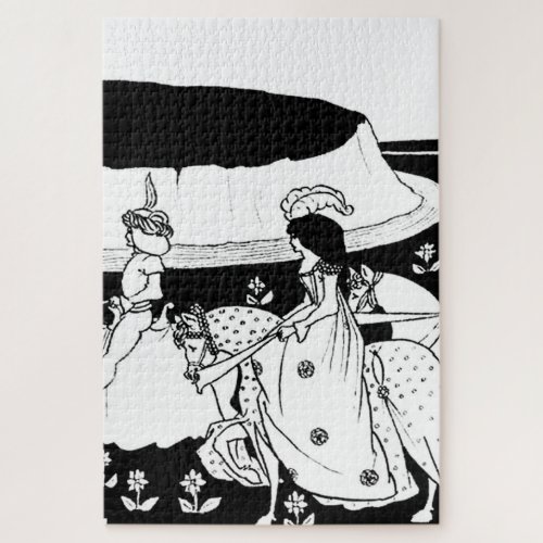 Queen Guinevere Rode Out by Aubrey Beardsley Jigsaw Puzzle