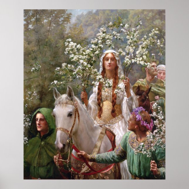 Queen Guinevere's Maying c. 1900 by John Collier Poster (Front)