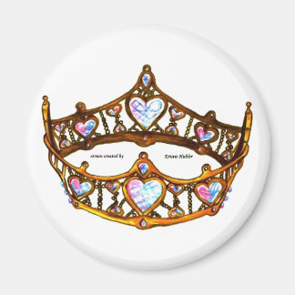 Queen Heart Gold Crown Tiara white standard magnet