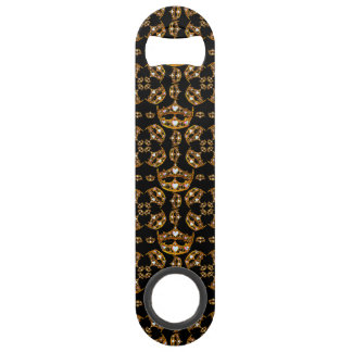 Queen hearts gold crown tiara black bottle opener
