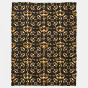 Queen hearts gold crown tiara black fleece blanket