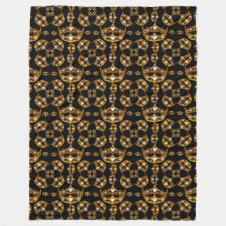 Queen hearts gold crown tiara black fleece blanket