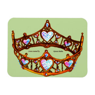 Queen Hearts Gold Crown Tiara mint green magnet