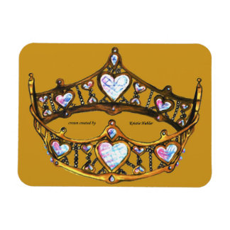 Queen Hearts Gold Crown Tiara mustard gold magnet