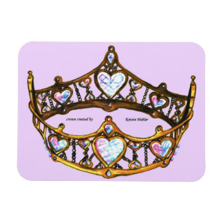 Queen Hearts Gold Crown Tiara pink lilac magnet