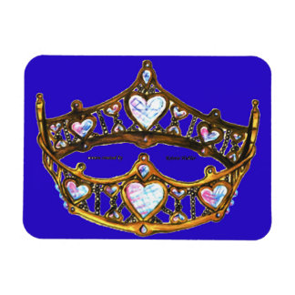 Queen Hearts Gold Crown Tiara royal blue magnet