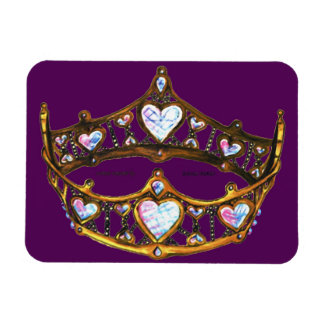 Queen Hearts Gold Crown Tiara royal purple magnet