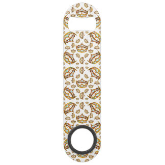 Queen hearts gold crown tiara white bottle opener