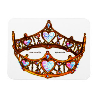 Queen Hearts Gold Crown Tiara white magnet