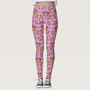 Queen Hearts Gold Crown Tiaras pink lilac leggings