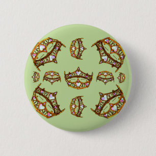 Queen Hearts Gold Crowns Tiaras green button