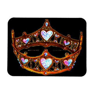 Queen Hearts Warm Gold Crown black magnet