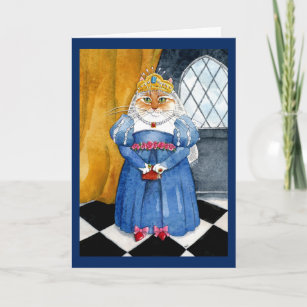 Queen Heather royal cat birthday greeting card
