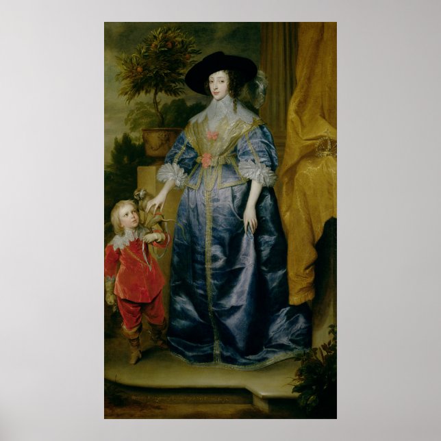 Queen Henrietta Maria and her dwarf Poster (Front)