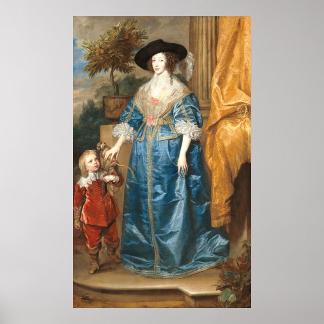 Queen Henrietta Maria - van Dyck Fine Art Poster (Front)