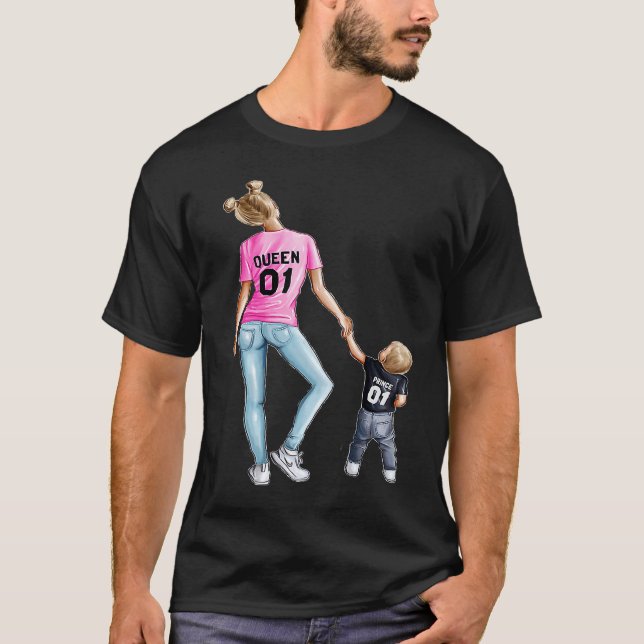 Queen Holding Hands Of Prince Mom Life Mother's Da T-Shirt (Front)
