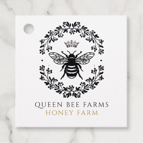 Queen Honey Bee Black White Gold Product Price Tag