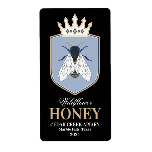 Queen Honey Bee Crown Label