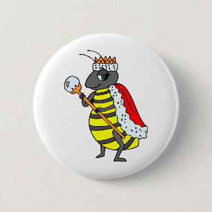 Queen Honeybee Diva Cartoon Button
