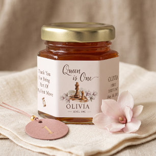 Queen Is One Girl First Birthday Honey Jar Favors