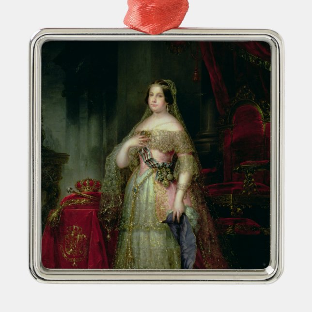 Queen Isabella II  of Spain Metal Ornament (Front)
